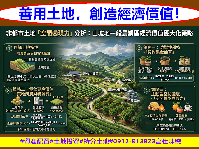 善用土地，創造經濟價值！